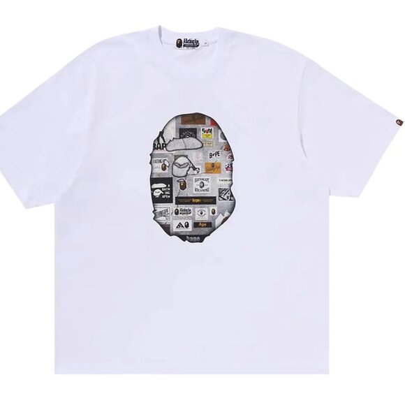 NWT【Bape】MULTI LOGO BIG APE HEAD RELAXED FIT TEE Mens XL - Picture 4 of 14